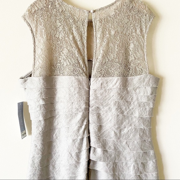 **NWT** Silver Dress w/ Jewel Collar Detail Size16 - Picture 9 of 10